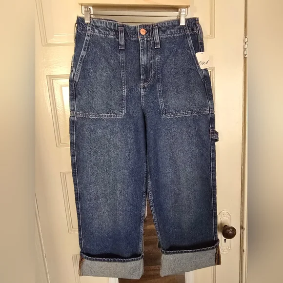 NEW Free People Major Leagues Mid Rise Cuffed Jeans - Picture 14 of 15